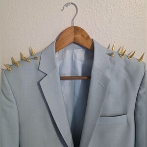 Blue and Gold 2 Piece Suit with Spikes